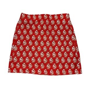 J. Crew Grass Cloth Womans Mini Micro Skirt Sz 2 P Floral Novelty Beach Preppy